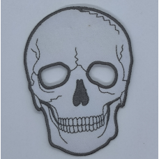 Аплікація для одягу байкерська. Череп білий.
