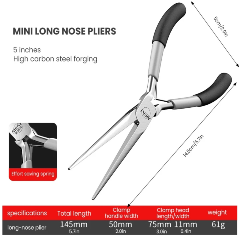 Круглогубці біжутері. Мікроінструмент. 145 мм