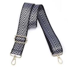 Ручка-шлейка для сумки см. Чорна зі смужками