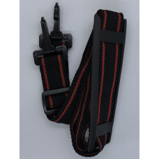 Ручка-шлейка для сумки 120 см. Чорна з червоними смужками.