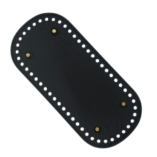 Денце для кошика, сумки зі шкірозамінника, Чорне. Еліпс.