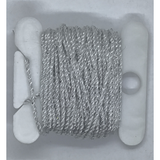 Шнур 1 мм капроновий із люрексом. Сріблястий