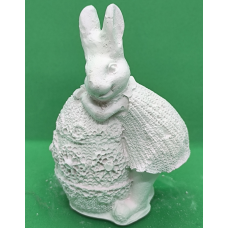 Гіпсова фігурка для розмальовування. Кролик із яйцем. Дівчинка.