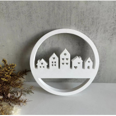 Гіпсова картинка (панно) для розмальовування. Будиночки