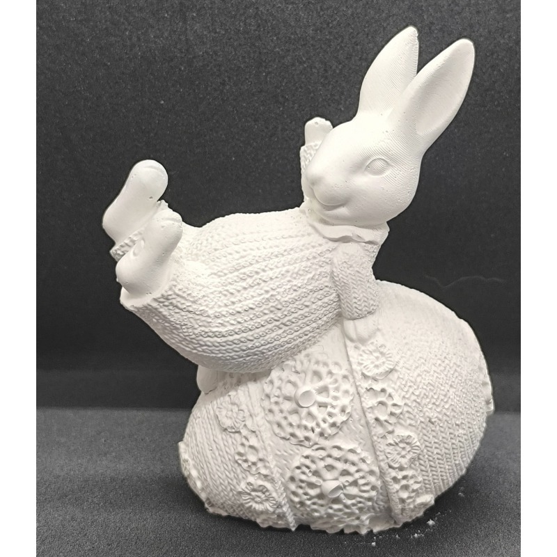 Гіпсова фігурка для розмальовування. Кролик із яйцем 2. Гіпсова фігурка для розмальовування. Кролик із яйцем 2.