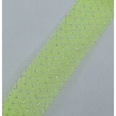 Сітка гофрована з люрексом для бантів 4 см. Неонова