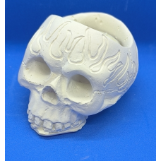 Підсвічник гіпсовий без покриття, Череп із полум“ям