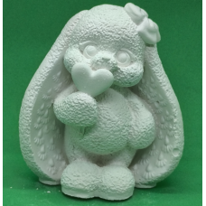 Гіпсова фігурка для розмальовування. Зайчик із серцем.