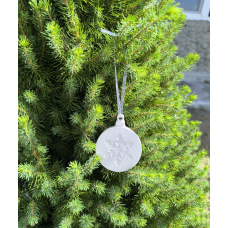 Гіпсова фігурка (барильєф) для розмальовування. Новорічна іграшка, Круг.