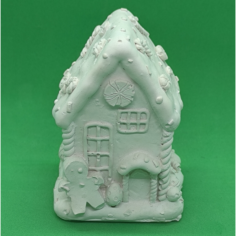 Гіпсова фігурка для розмальовування. Пряниковий будиночок із господарем.