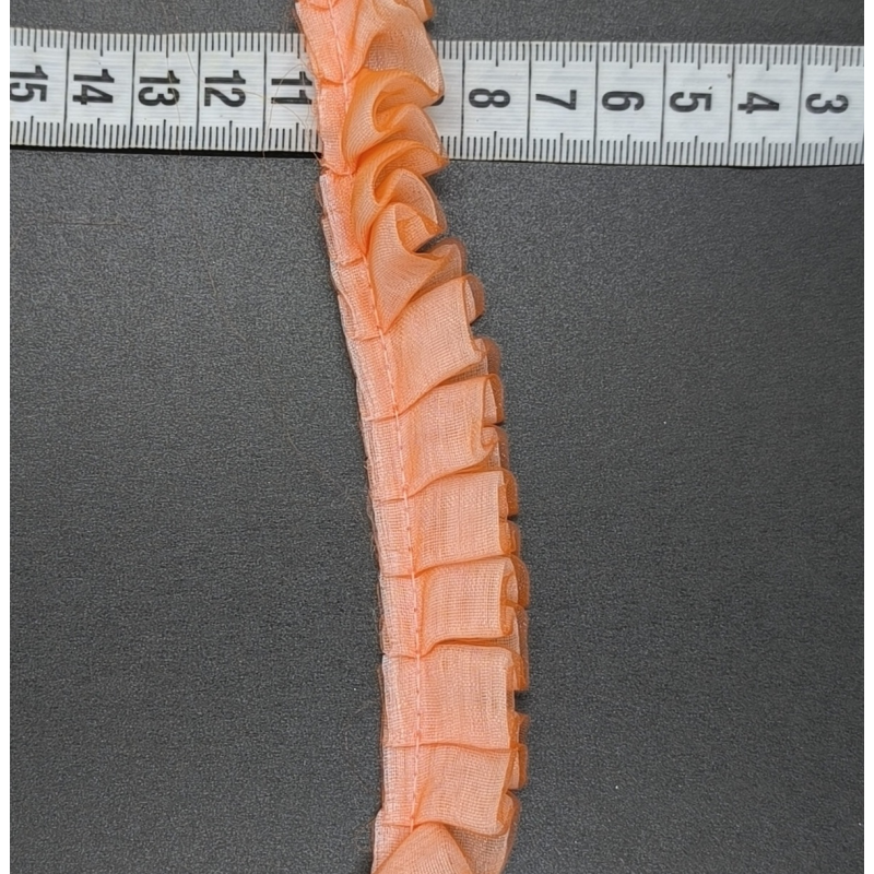 Мереживо рюшами, капронове 2 см персикове
