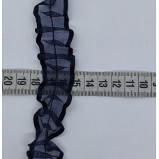 Мереживо рюшами, капронове 2,5 см синє