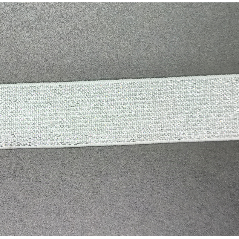 Гумка поясна щільна 25-мм біло-сірибриста Гумка поясна щільна 25-мм біло-сірибриста