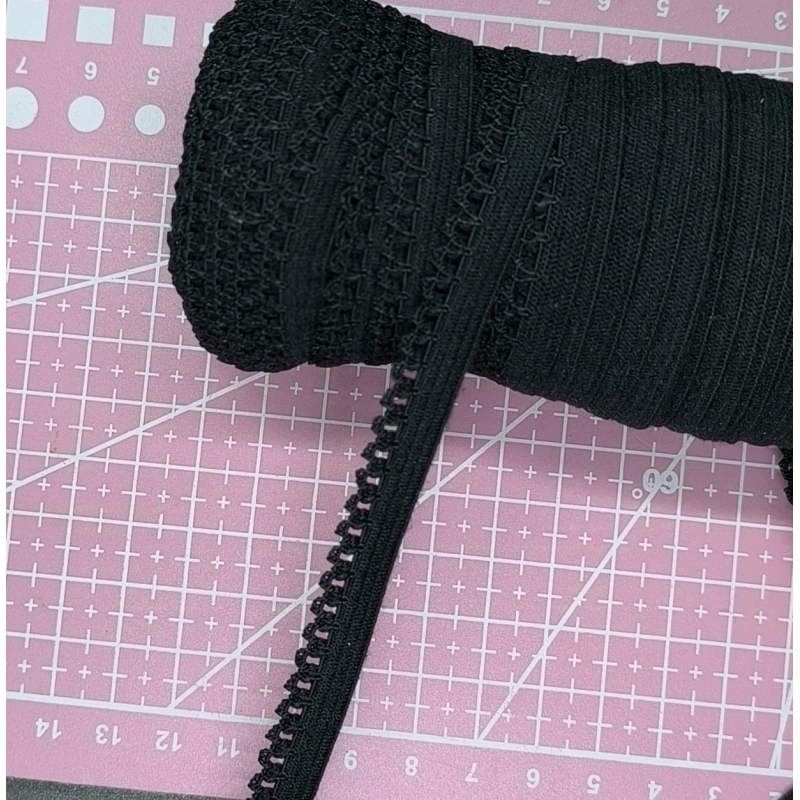 Гумка ажурна 10 мм чорна Гумка ажурна 10 мм чорна