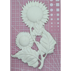 Гіпсовий барильєф. Декор для стіни. Соняшники.