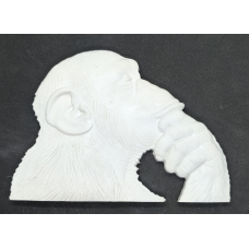 Гіпсовий барильєф. Декор для стіни. Горила в роздумі.