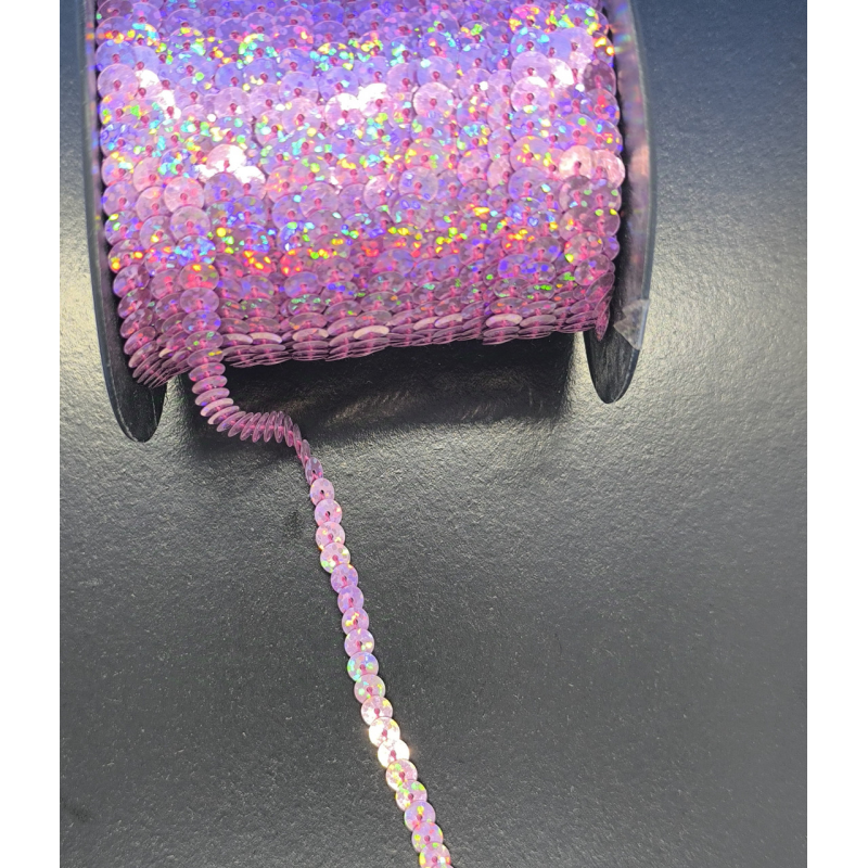 Паєтки на нитці круглі 6 мм, бузкові