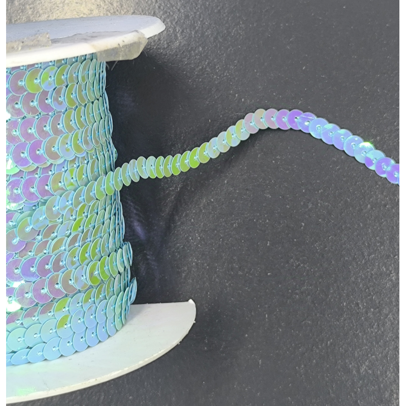 Паєтки на нитці круглі 6 мм, бірюзові Паєтки на нитці круглі 6 мм, бірюзові