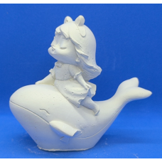 Гіпсова фігурка для розмальовування. Дівчинка на дельфіні.