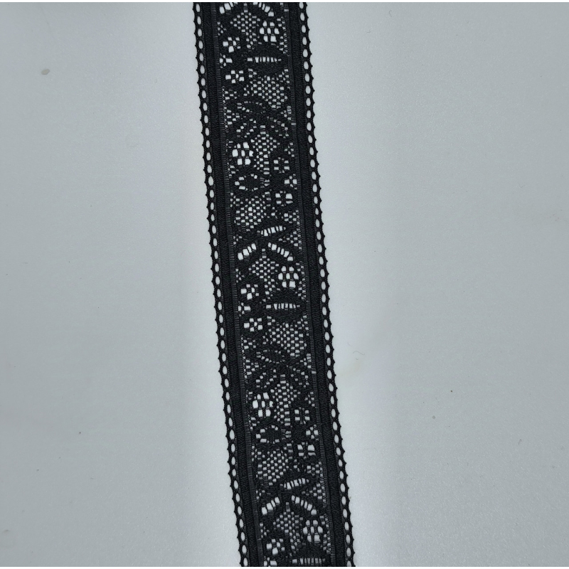 Гумка мереживо, чорна 30 мм Гумка мереживо, чорна 30 мм