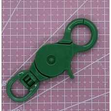 Карабін пластиковий зелений 80 мм