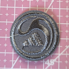 Аплікація для одягу спортивна кругла, сіра. Adidas.