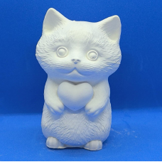 Гіпсова фігурка для розмальовування. Котик із серцем.