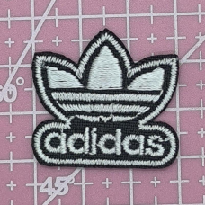 Аплікація для одягу спортивна чорно-біла. Adidas.