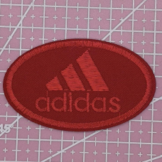Аплікація для одягу спортивна. Овальна червона. Adidas.