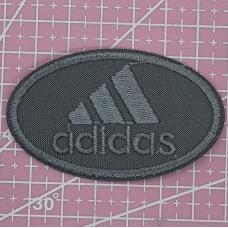 Аплікація для одягу спортивна. Овальна сіра. Adidas.