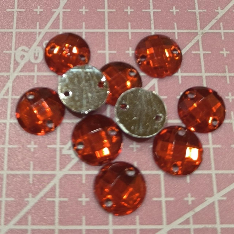 Стрази пришивні стрази 10 мм Червоні