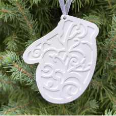 Гіпсова фігурка (барильєф) для розмальовування. Новорічна іграшка, рукавиця.