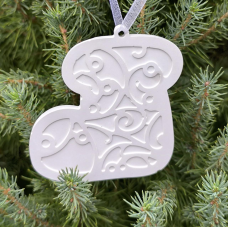 Гіпсова фігурка (барильєф) для розмальовування. Новорічна іграшка міні, Сапiжок.