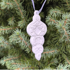 Гіпсова фігурка (барильєф) для розмальовування. Новорічна іграшка, мініСосулька.