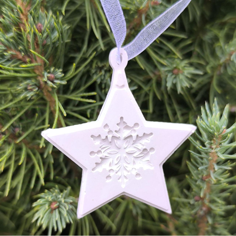 Гіпсова фігурка (барильєф) для розмальовування. Новорічна іграшка, мінізірочка.