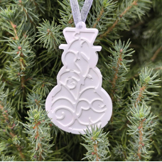 Гіпсова фігурка (барильєф) для розмальовування. Новорічна іграшка міні, сніговик.