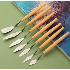 Набір художніх мастихін 7 шт (шпателей) із пластиковою ручкою