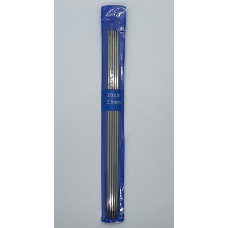 Спиці для в“язання панчішні 5 шт. сталеві No2,5, 20 см Спиці для в“язання панчішні 5 шт. сталеві No2,5, 20 см