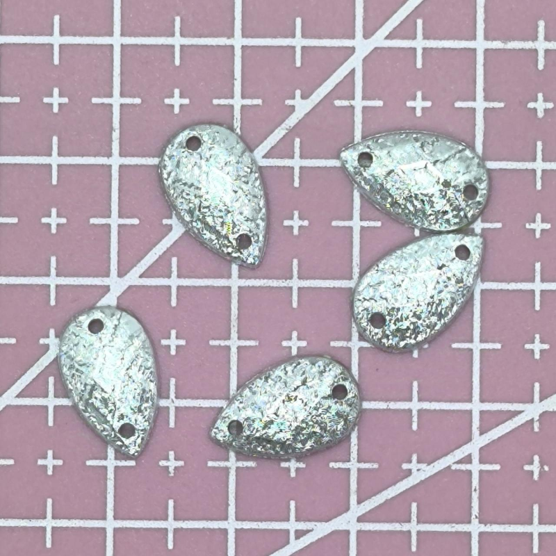 Декор пришивний 13 мм сріблястий