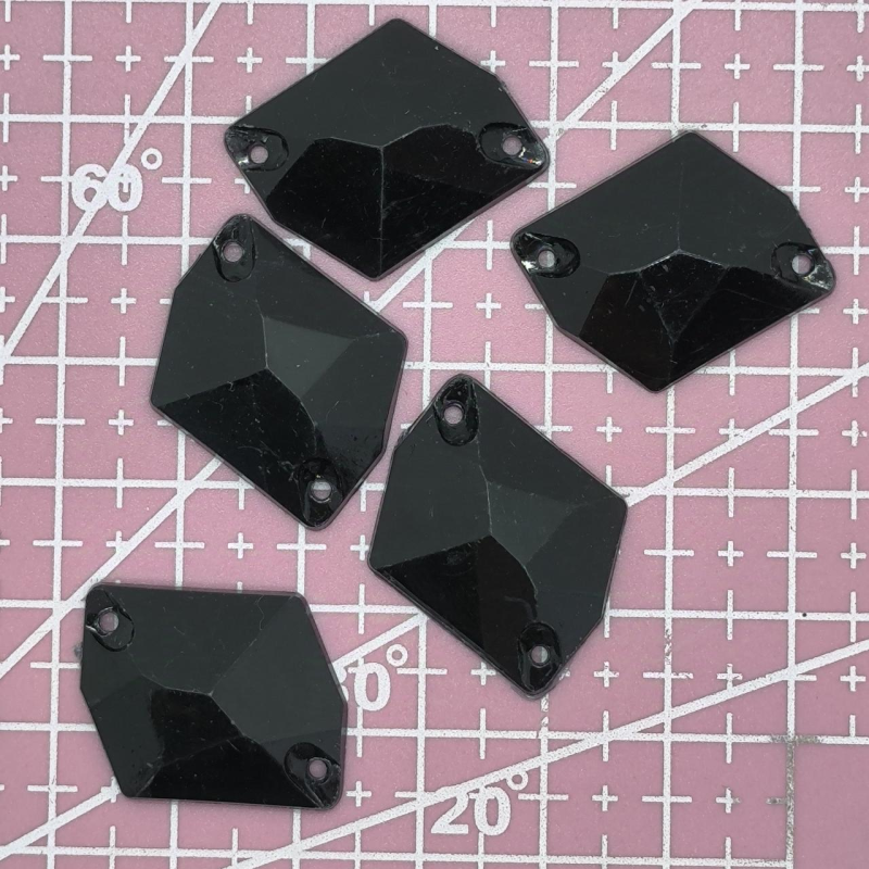 Стрази пришивні 24 мм чорні