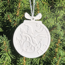 Гіпсова фігурка (барильєф) для розмальовування. Новорічна іграшка, Кулька.