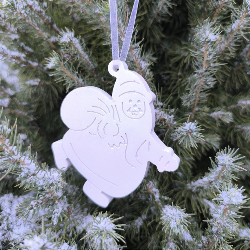 Гіпсова заготівка для новорічної іграшки, Дід Мороз.