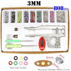 Пристрій для встановлення люверсів 3-6 мм з різнобарвними люверсами