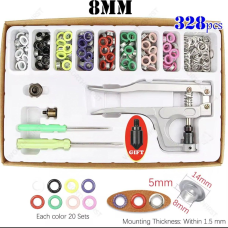 Пристрій для встановлення люверсів 8-14 мм із різнобарвними люверсами