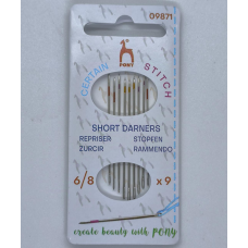 Голки Pony для рівномірних стібків із великим вушком No6/8 9 шт.