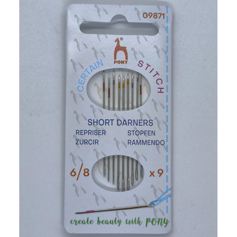 Голки Pony для рівномірних стібків із великим вушком No6/8 9 шт.