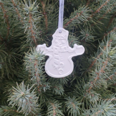 Гіпсова заготівка для новорічної іграшки, Сніговик. Мини