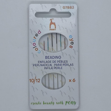 Голки бісерні з кольоровим вушком Pony (Індія) No11 6 шт.