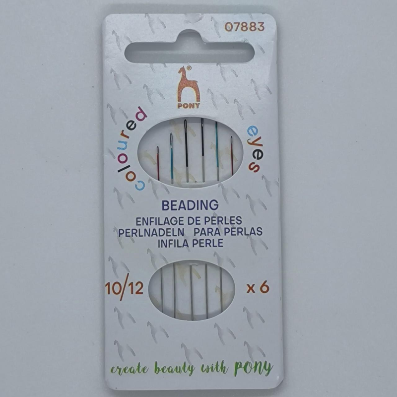 Голки бісерні з кольоровим вушком Pony (Індія) No11 6 шт.