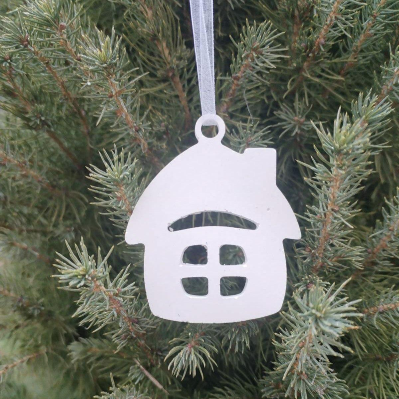 Гіпсова фігурка для розмальовування. Новорічна іграшка, Будиночок.